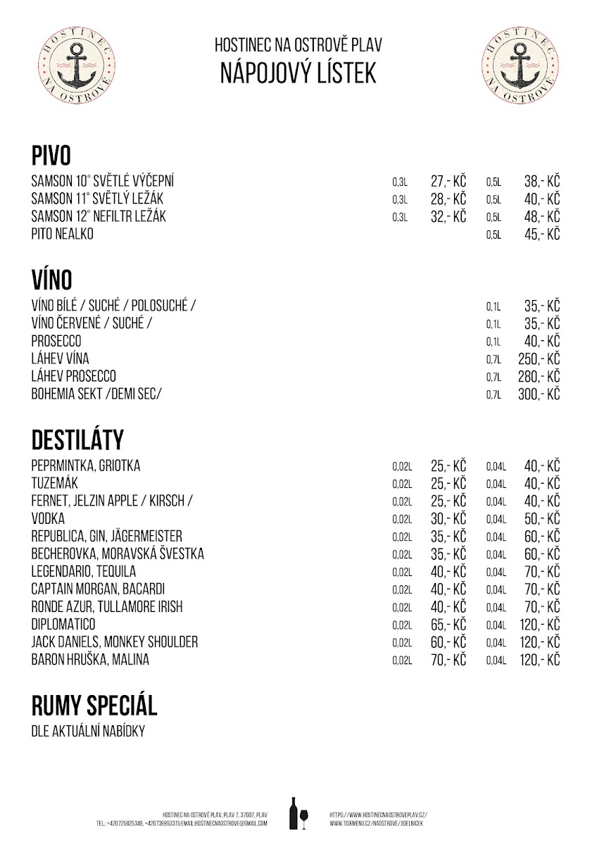 Menu Hostinec Na Ostrově-1